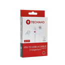 Techano 1M IPH to USB-A Cable Charge/Sync White