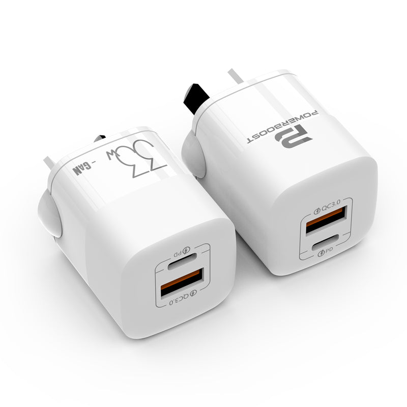 Powerboost Dual Port 33 Watt USB A/USB C Wall Charger