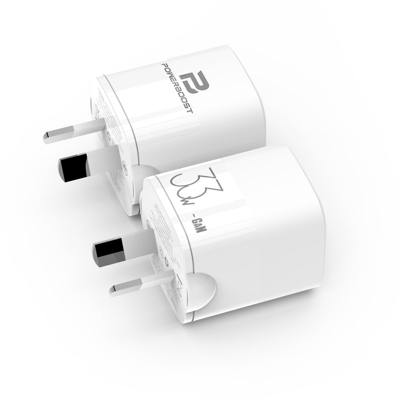 Powerboost Dual Port 33 Watt USB A/USB C Wall Charger