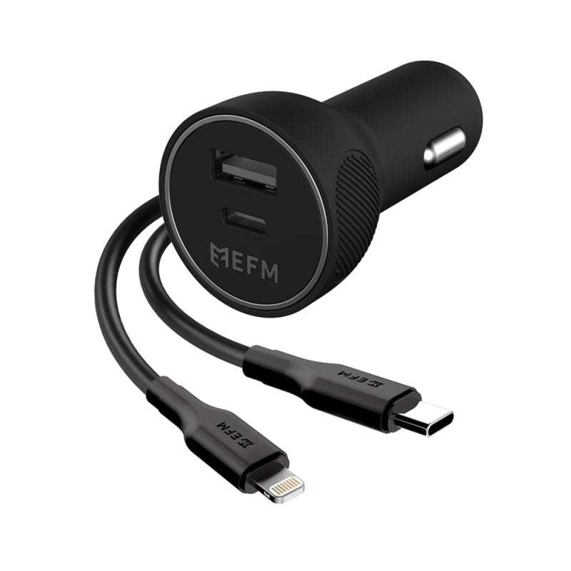 EFM 39-Watt dual port car charger with Lightning cable