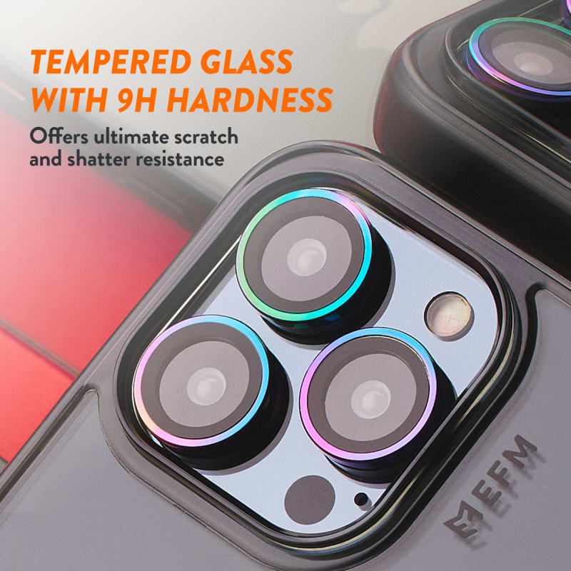Camera Lens Screen EFM Camera Lens Armour for iPhone 15 Pro / 15 Pro Max