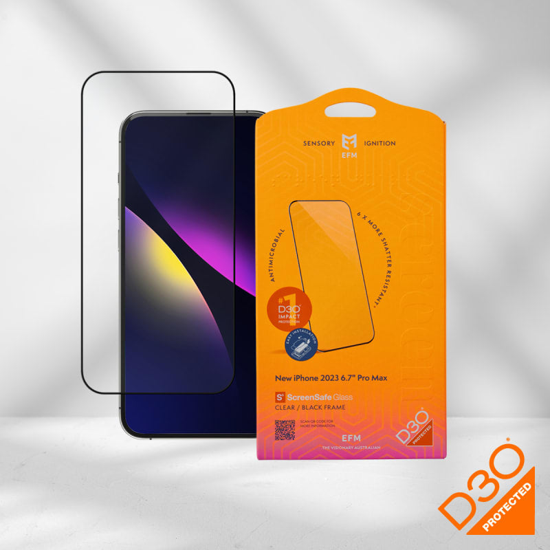 EFM ScreenSafe Glass for iPhone 15 Pro Max