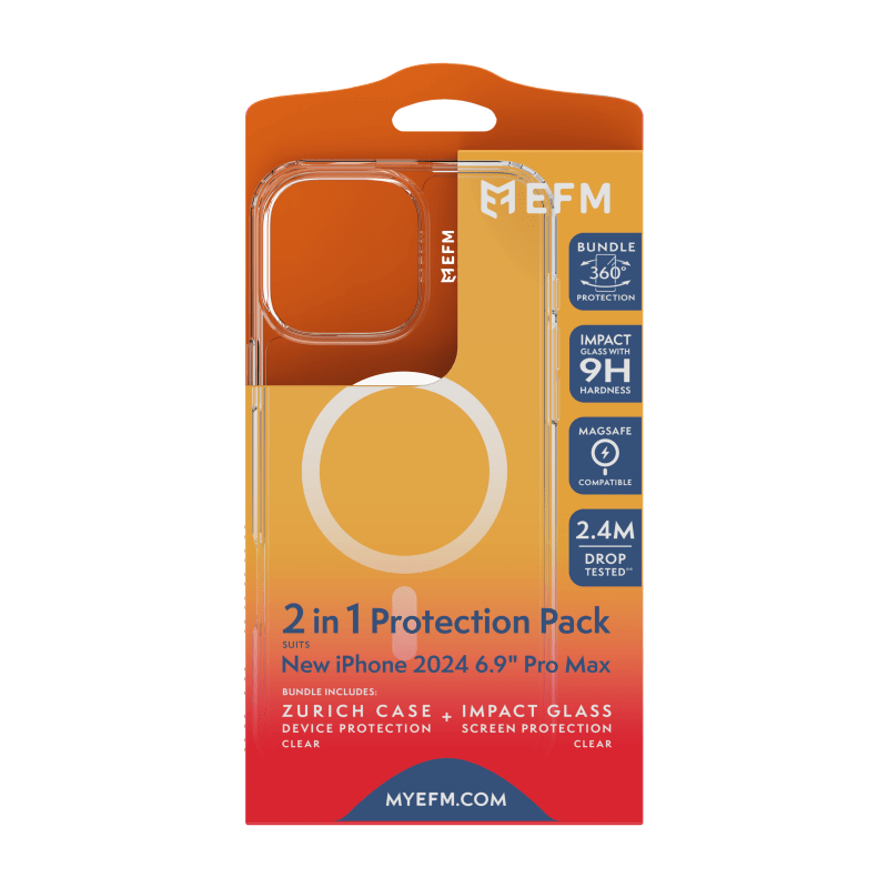 EFM 2 in 1 Case & Screen Protector Bundle for iPhone 16 Pro Max