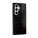 Flaunt Square Black Crocodile Faux Leather Case for Samsung Galaxy S26 Ultra