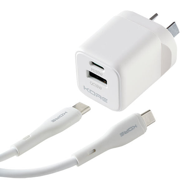 Kore 30W Wall Adapter with fast charge cable