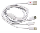 Techano 3 in 1 Cable - Lightning / Micro USB / Type C - 1M