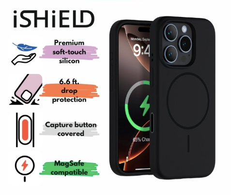 iShield Liquid Silicon Snap Case for iPhone 16 Pro Max