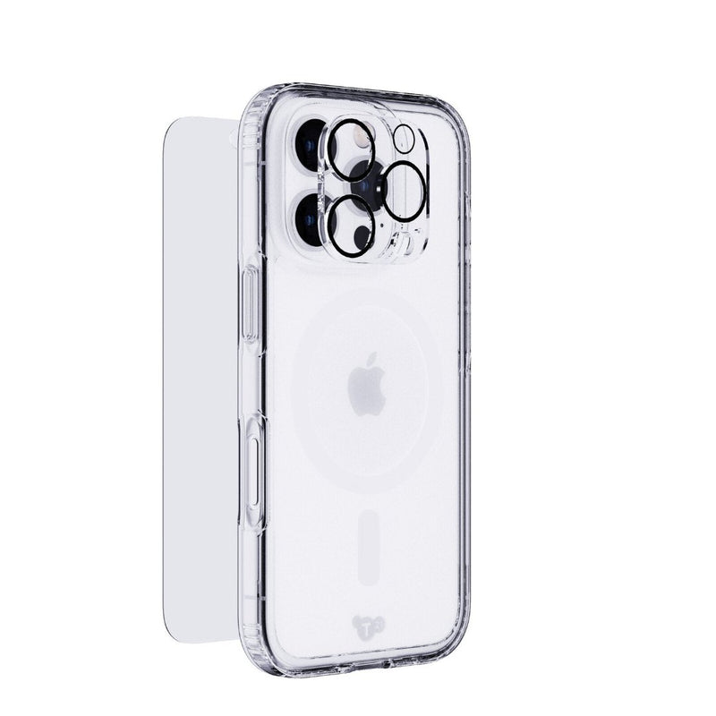 Tech21 Bundle Pack - EvoClear Case + Tempered Glass + Lens Protector for iPhone 16 Pro