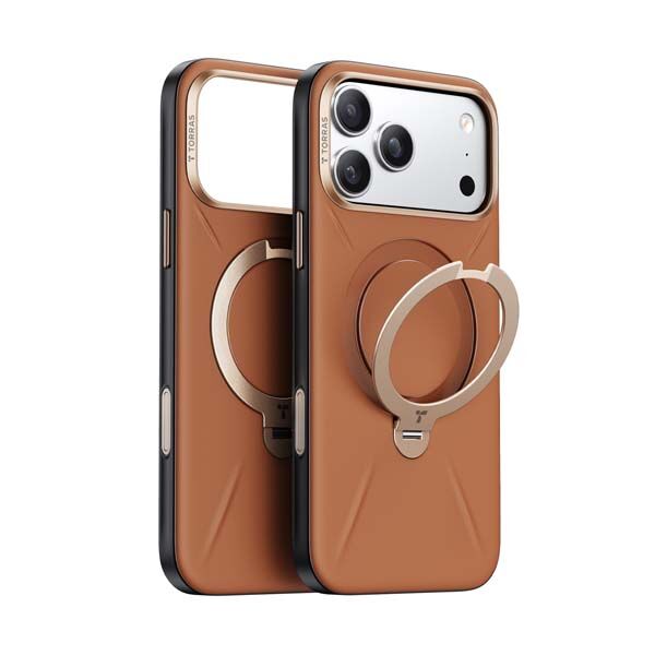 Torras Ostand Spin Fusion Vegan Leather for iPhone 17 Pro Max