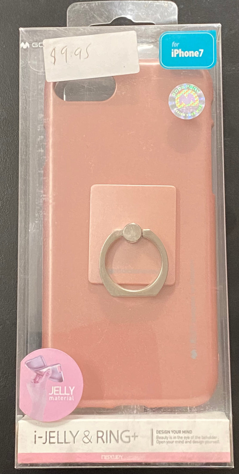 I-Jelly Metalized Case with ring for iPhone 7 - Rose Gold