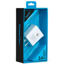 PowerFlo+ Dual Port 2.4A AC Charger With Smart Chip - White