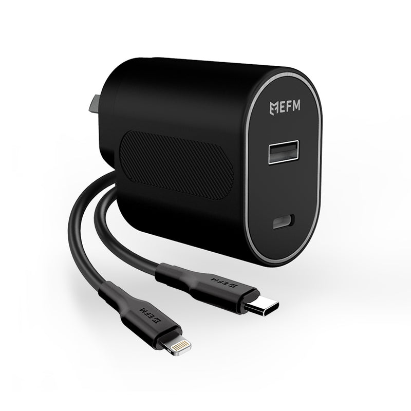EFM 60W Ultra Fast Wall charger With Lightning to USB C Cable