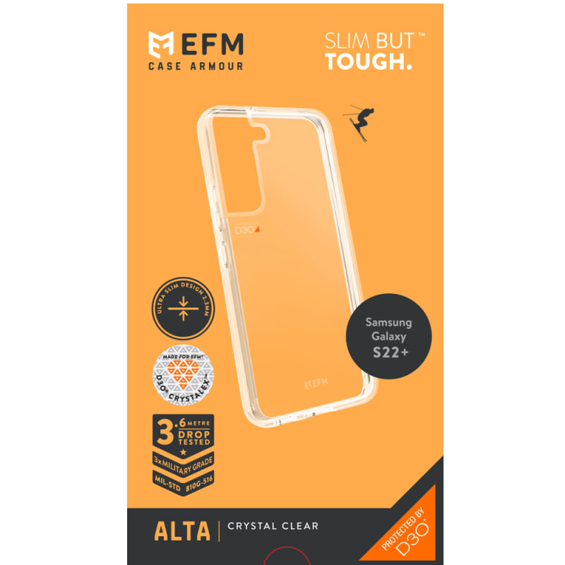 EFM Alta Case Armour with D3O Crystalex For Samsung Galaxy S22 Plus - Crystal Clear