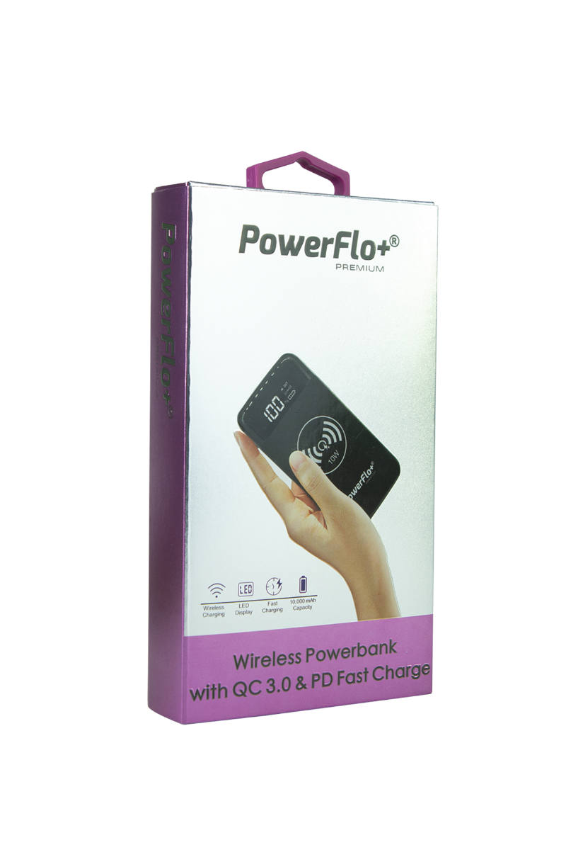 PowerFlo+ QC 3.0 wireless charger 10,000mAh Powerbank