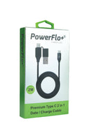 PowerFlo+ Premium Type C with USB A / Type C 2M Data Cable