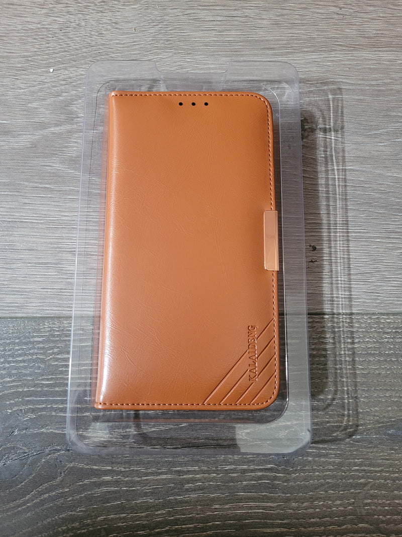 Genuine Leather Wallet Case for  Samsung Galaxy Note 5 - Brown