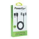 PowerFlo+ Premium All in One Multi Cable with Type C, Micro USB, Lightning. USB A / Type C 1M